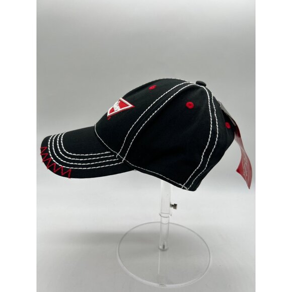 Budweiser Black & Red Baseball Cap With White Stitching Adjustable Strapback Hat - Picture 2 of 7
